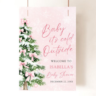 Poster Bébé à la chou rose Il fait froid dehors du Baby s