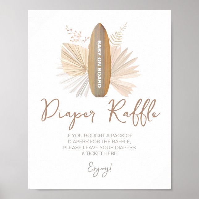 Poster Bébé au chapeau au chapeau sur le Baby shower de b (Devant)