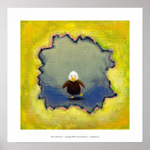 Poster Bébé bancal d'art d'aigle chauve apprenant