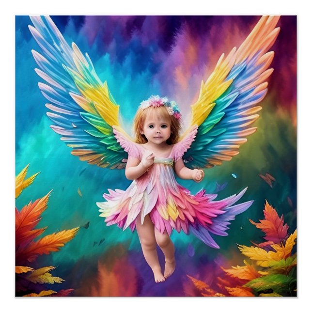 Poster Bébé Bébé Ange ailes Art-38424 (Devant)