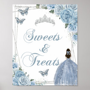 Poster Bébé Bleu Princesse Papillons Silver Sweet Traitem