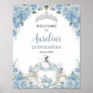 Poster Bébé Bleu Rose Princesse Carriage QUINCEAÑERA 16e