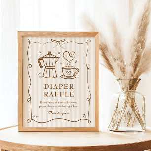 Poster Bébé brasse Baby shower Déchets Jeu Raffle