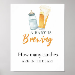 Poster Bébé brasse de la bière Combien de bonbons