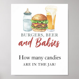 Poster Bébé brasse de la bière Combien de bonbons