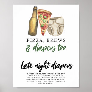 Poster Bébé brasse de la bière Couches de nuit jeu