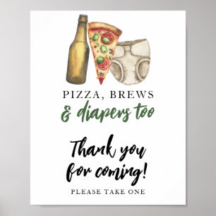 Poster Bébé brasse de la bière Merci d'être venu