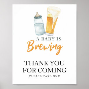 Poster Bébé brasse de la bière Merci d'être venu