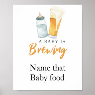 Poster Bébé brasse de la bière Nommez cette nourriture po