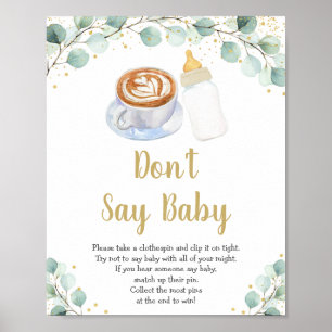 Poster Bébé brasse la verdure Ne pas dire jeu de bébé