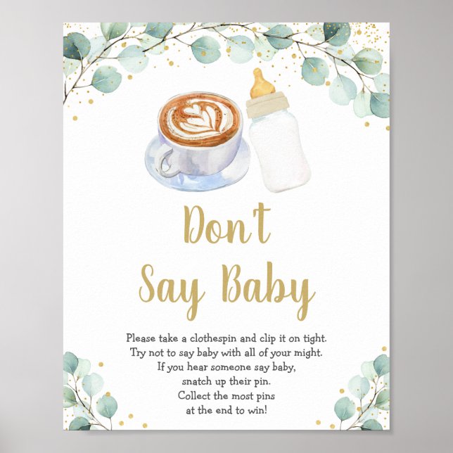 Poster Bébé brasse la verdure Ne pas dire jeu de bébé (Devant)