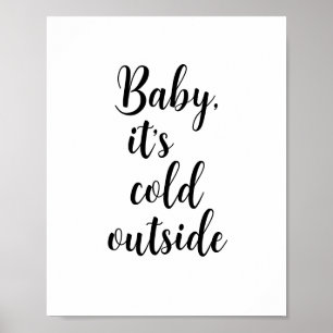 Poster Bébé c’est froid dehors Noël