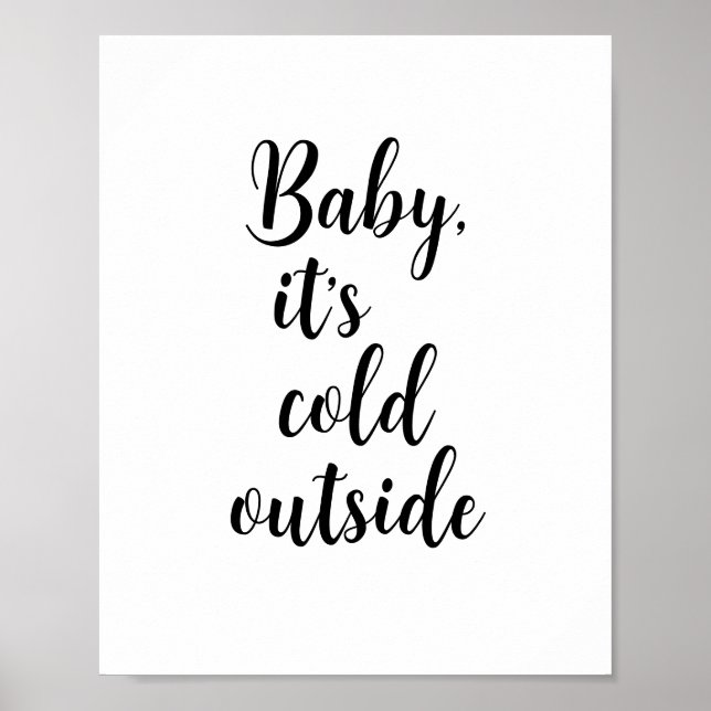 Poster Bébé c’est froid dehors Noël (Devant)