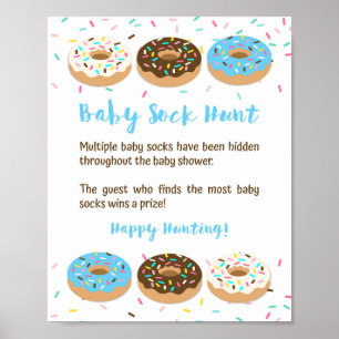 Poster Bébé Chasse au soq Bleu Donut Sprinkle Jeu