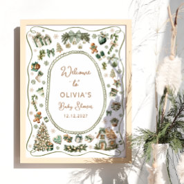 Poster Bébé d'hiver Il fait froid dehors Baby shower Bien