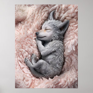 Poster Bébé dormant Werewolf Nursery Art