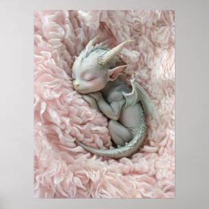 Poster Bébé Dormir Dragon Nursery Art
