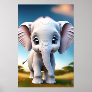 Poster bébé éléphant