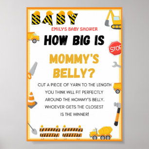 Poster Bébé en construction Baby shower Jeu Signal