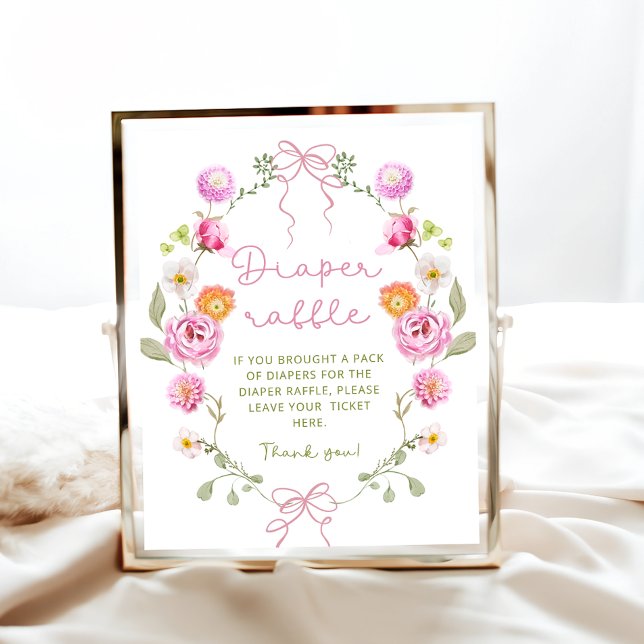 Poster Bébé en fleur Baby shower de la chèvre rose Fleur  (Créateur téléchargé)