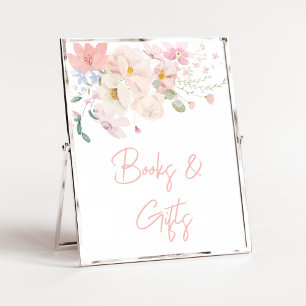 Poster Bébé en Fleur Blush rose floral Livres et cadeaux