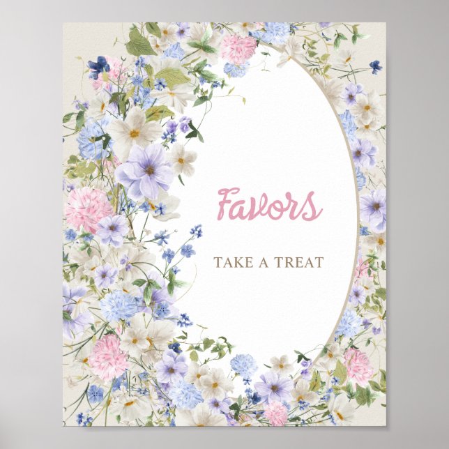 Poster Bébé en fleur boho Fleur sauvage arche rustique FA (Devant)
