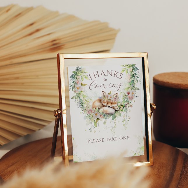 Poster Bébé en Fleur Bois Floral Bébé Fille Douche (Créateur téléchargé)