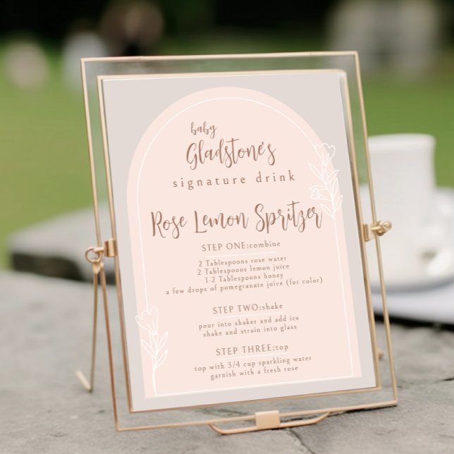 Poster Bébé en fleur Douche Signature Boire Signal (Créateur téléchargé)