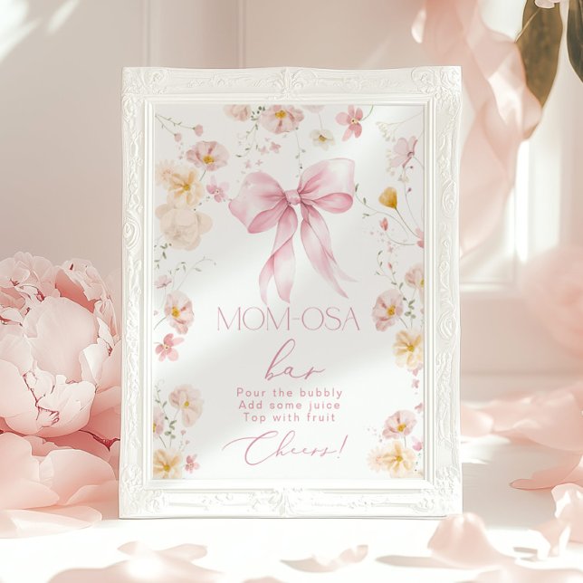 Poster Bébé en Fleur Momosa bar Bow rose (Créateur téléchargé)