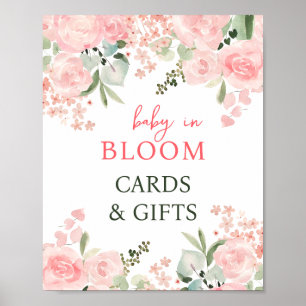 Poster Bébé en fleurs Baby shower floral Dons Party Signa