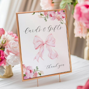 Poster Bébé en fleurs Cartes et Cadeaux à l'arc rose