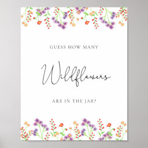 Poster Bébé en fleurs, devine combien de fleurs sauvages