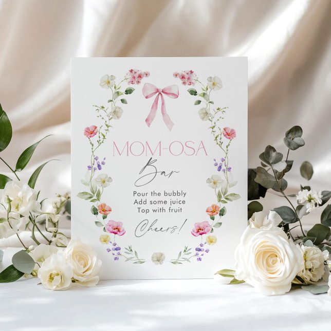 Poster Bébé fleur sauvage en fleur arc rose Momosa Bar (Créateur téléchargé)