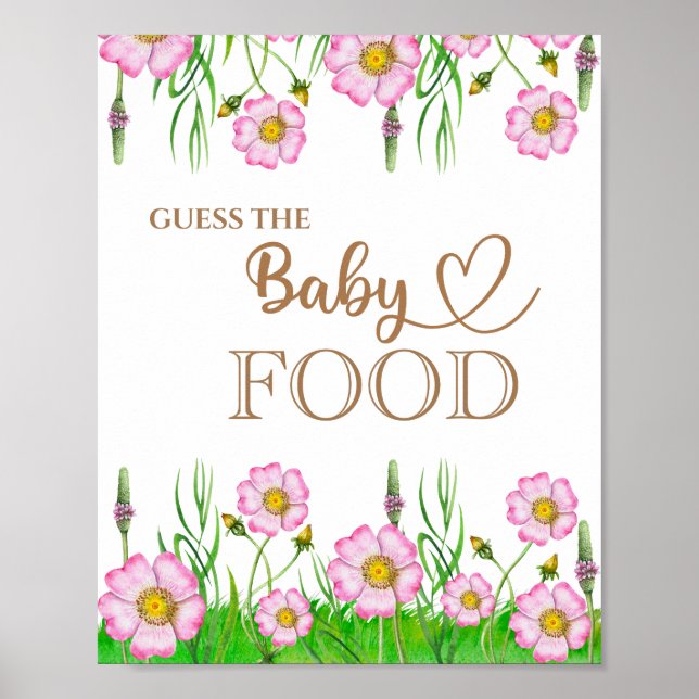 Poster Bébé fleur sauvage en fleur "Guess the Baby Food" (Devant)
