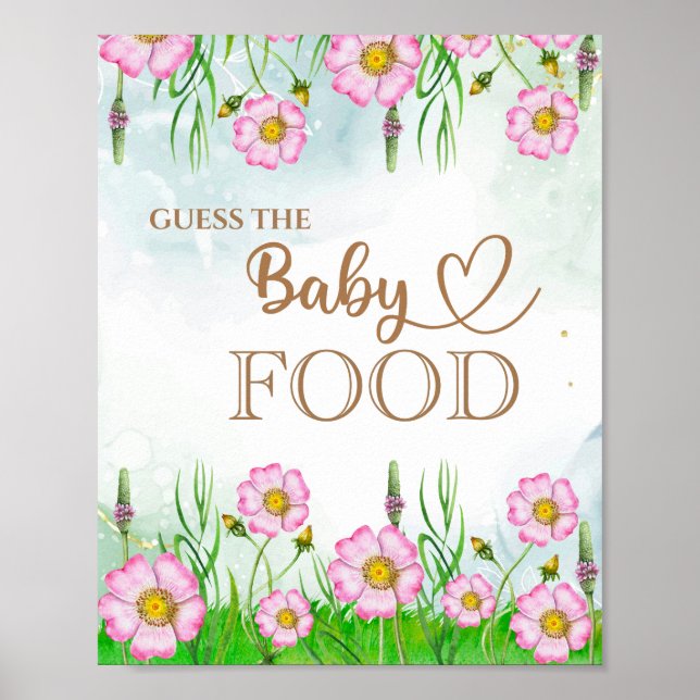 Poster Bébé fleur sauvage en fleur"Guess the Baby Food" (Devant)