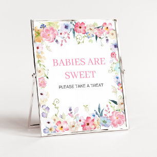 Poster Bébé floral en fleurs Les bébés sont un signe doux