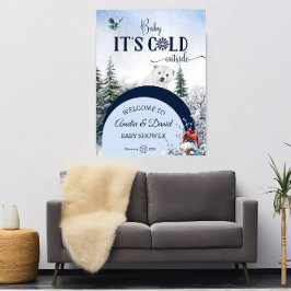 Poster Bébé Froid à l'extérieur de l'ours Hiver Accueil m