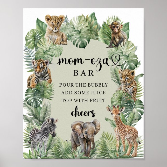 Poster Bébé Garçon Tropical Jungle Safari Maman-osa bar S (Devant)