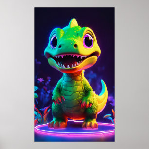 Poster Bébé gorille attachant posant avec un sourire mign