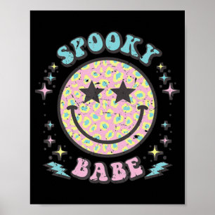 Poster Bébé Groovy Spooky Visage Joyeux Déguisement Hallo