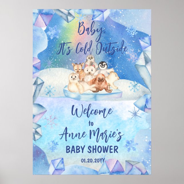 Poster Bébé Il fait froid à l'extérieur du Baby shower de (Devant)