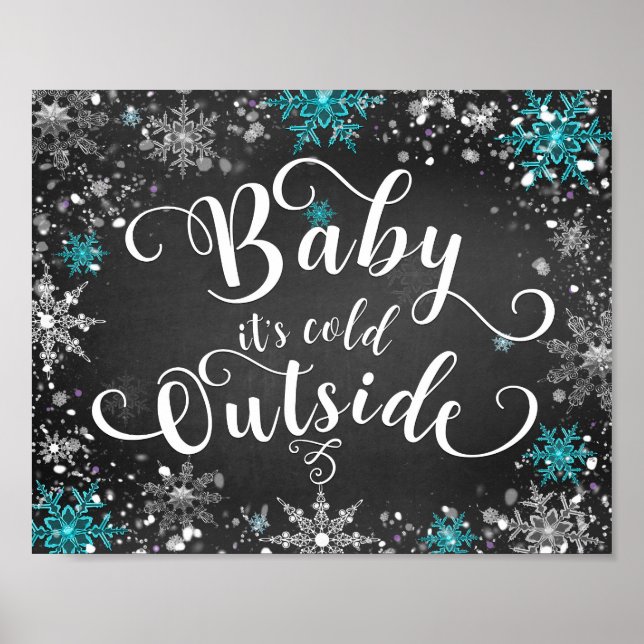 Poster Bébé il fait froid à l'extérieur enseigne de table (Devant)