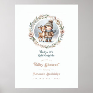 Poster "Bébé, il fait froid dehors !" Accueil baby shower