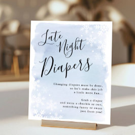 Poster Bébé Il fait froid dehors Bleu Late Night Diapers