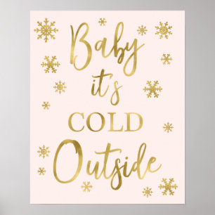 Poster Bébé il fait froid dehors signe baby shower