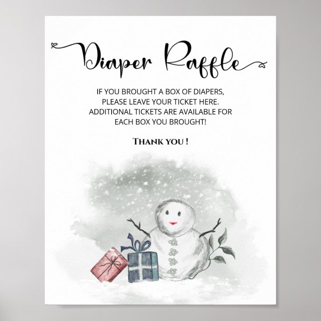 Poster Bébé il fait froid en dehors de la tombola de couc (Devant)