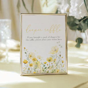 Poster Bébé Jaune En Fleur Fleur sauvage Déchets Raffle