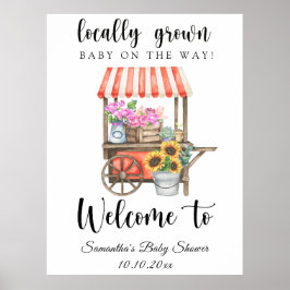 Poster Bébé local - baby shower de bienvenue
