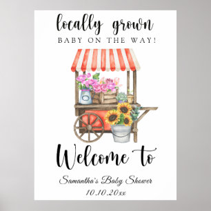 Poster Bébé local - baby shower de bienvenue