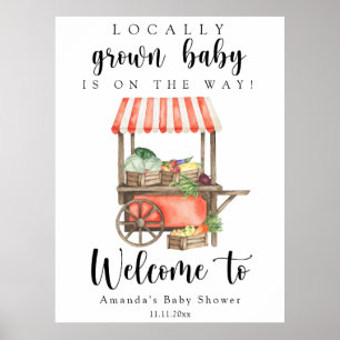 Poster Bébé local - baby shower de bienvenue